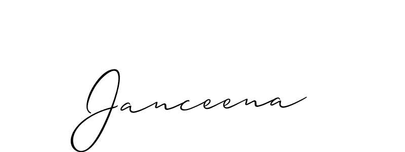 How to make Janceena signature? Allison_Script is a professional autograph style. Create handwritten signature for Janceena name. Janceena signature style 2 images and pictures png