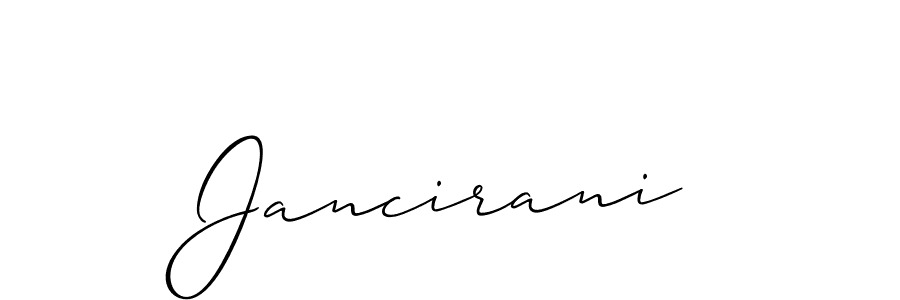 How to make Jancirani name signature. Use Allison_Script style for creating short signs online. This is the latest handwritten sign. Jancirani signature style 2 images and pictures png