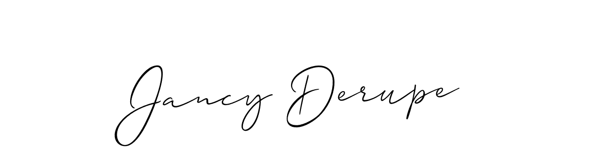 The best way (Allison_Script) to make a short signature is to pick only two or three words in your name. The name Jancy Derupe include a total of six letters. For converting this name. Jancy Derupe signature style 2 images and pictures png