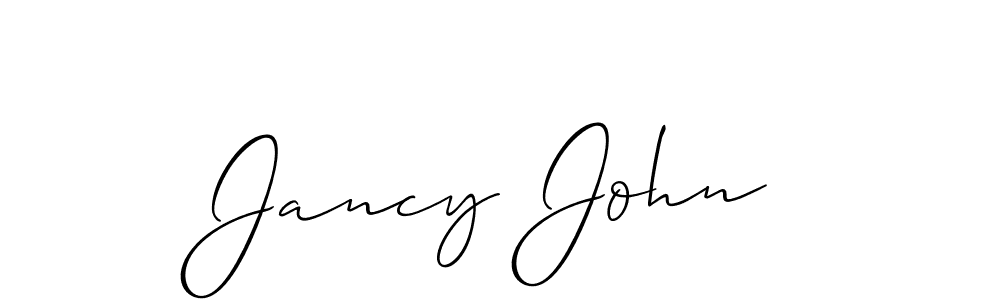 Design your own signature with our free online signature maker. With this signature software, you can create a handwritten (Allison_Script) signature for name Jancy John. Jancy John signature style 2 images and pictures png