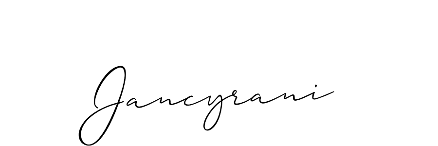 How to make Jancyrani name signature. Use Allison_Script style for creating short signs online. This is the latest handwritten sign. Jancyrani signature style 2 images and pictures png