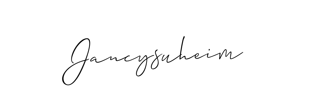 Use a signature maker to create a handwritten signature online. With this signature software, you can design (Allison_Script) your own signature for name Jancysuheim. Jancysuheim signature style 2 images and pictures png