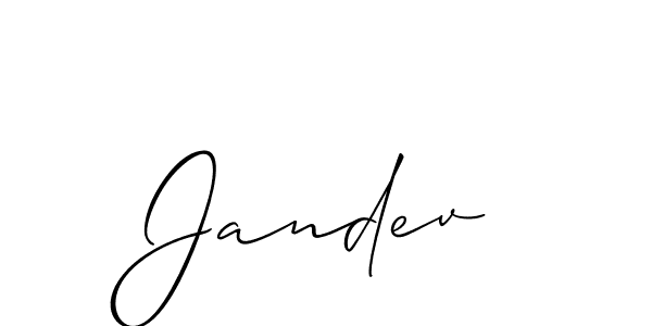 The best way (Allison_Script) to make a short signature is to pick only two or three words in your name. The name Jandev include a total of six letters. For converting this name. Jandev signature style 2 images and pictures png