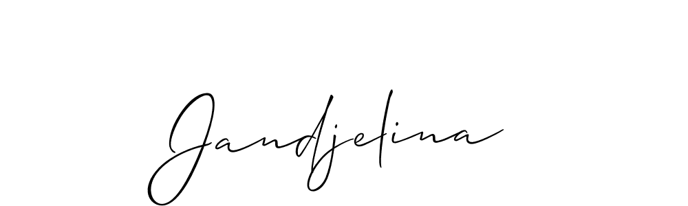 Make a beautiful signature design for name Jandjelina. With this signature (Allison_Script) style, you can create a handwritten signature for free. Jandjelina signature style 2 images and pictures png