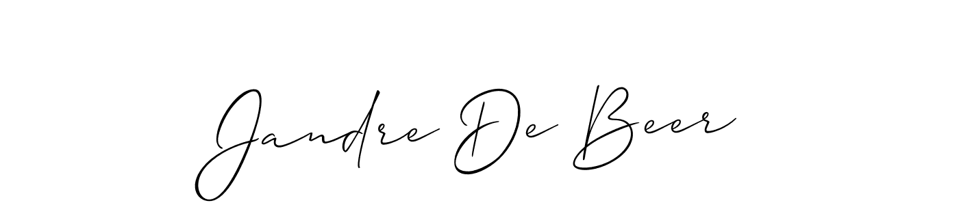Create a beautiful signature design for name Jandre De Beer. With this signature (Allison_Script) fonts, you can make a handwritten signature for free. Jandre De Beer signature style 2 images and pictures png