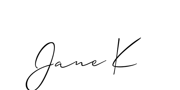 Jane K stylish signature style. Best Handwritten Sign (Allison_Script) for my name. Handwritten Signature Collection Ideas for my name Jane K. Jane K signature style 2 images and pictures png