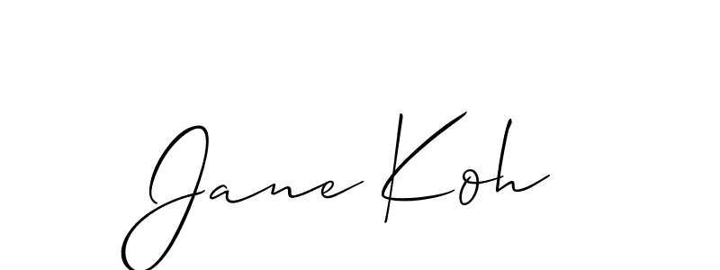 Use a signature maker to create a handwritten signature online. With this signature software, you can design (Allison_Script) your own signature for name Jane Koh. Jane Koh signature style 2 images and pictures png