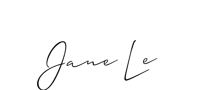 Make a beautiful signature design for name Jane Le. With this signature (Allison_Script) style, you can create a handwritten signature for free. Jane Le signature style 2 images and pictures png