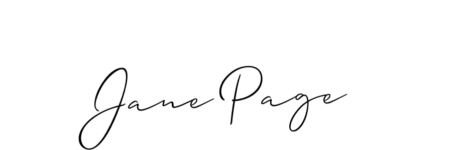 Make a beautiful signature design for name Jane Page. With this signature (Allison_Script) style, you can create a handwritten signature for free. Jane Page signature style 2 images and pictures png