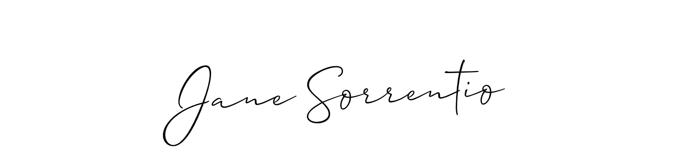 Use a signature maker to create a handwritten signature online. With this signature software, you can design (Allison_Script) your own signature for name Jane Sorrentio. Jane Sorrentio signature style 2 images and pictures png