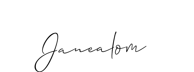 Use a signature maker to create a handwritten signature online. With this signature software, you can design (Allison_Script) your own signature for name Janealom. Janealom signature style 2 images and pictures png