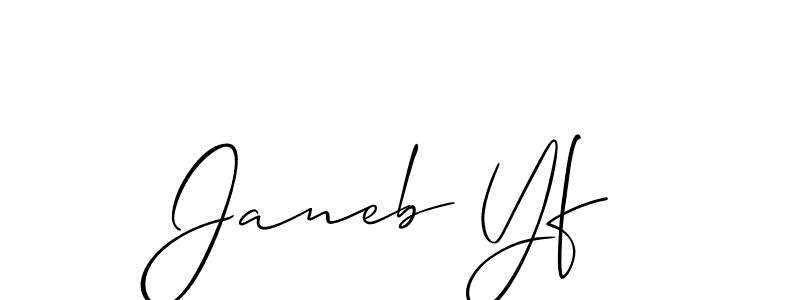 Also we have Janeb Yf name is the best signature style. Create professional handwritten signature collection using Allison_Script autograph style. Janeb Yf signature style 2 images and pictures png