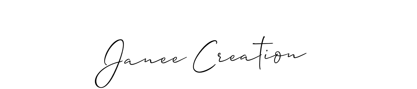 How to make Janee Creation signature? Allison_Script is a professional autograph style. Create handwritten signature for Janee Creation name. Janee Creation signature style 2 images and pictures png