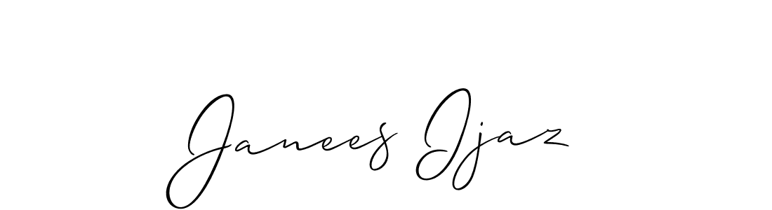Make a beautiful signature design for name Janees Ijaz. With this signature (Allison_Script) style, you can create a handwritten signature for free. Janees Ijaz signature style 2 images and pictures png