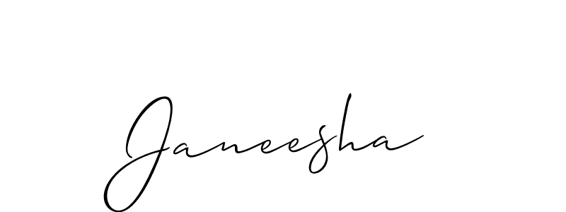 Similarly Allison_Script is the best handwritten signature design. Signature creator online .You can use it as an online autograph creator for name Janeesha. Janeesha signature style 2 images and pictures png