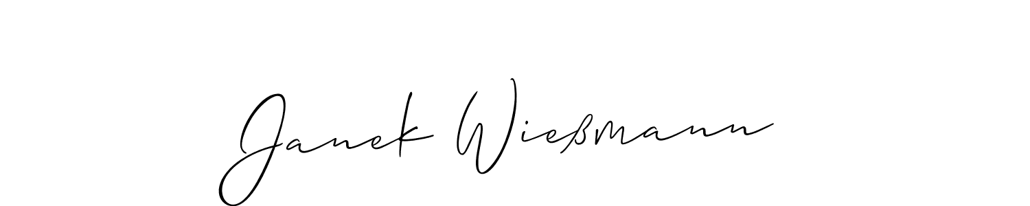 Allison_Script is a professional signature style that is perfect for those who want to add a touch of class to their signature. It is also a great choice for those who want to make their signature more unique. Get Janek Wießmann name to fancy signature for free. Janek Wießmann signature style 2 images and pictures png