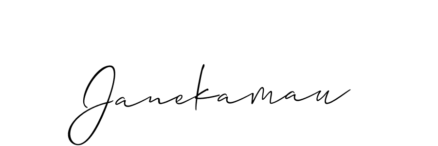 Design your own signature with our free online signature maker. With this signature software, you can create a handwritten (Allison_Script) signature for name Janekamau. Janekamau signature style 2 images and pictures png