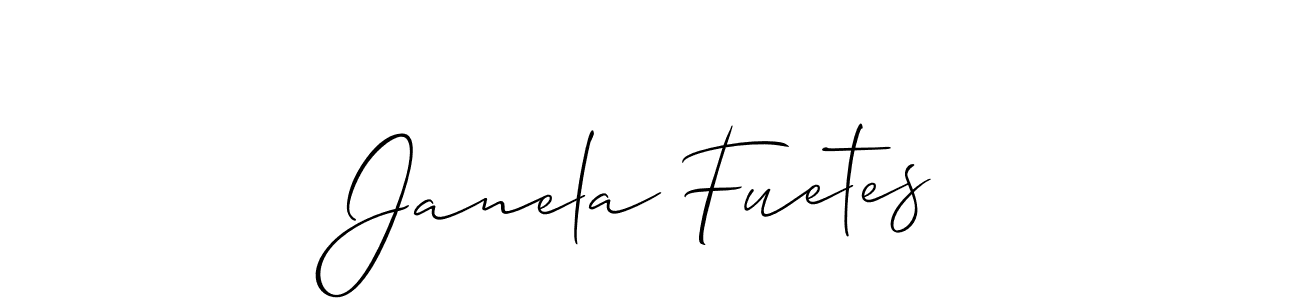 Use a signature maker to create a handwritten signature online. With this signature software, you can design (Allison_Script) your own signature for name Janela Fuetes. Janela Fuetes signature style 2 images and pictures png