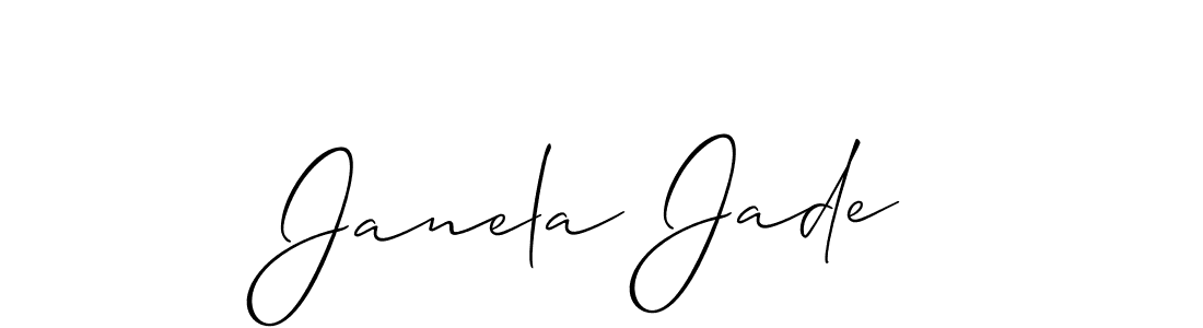 Allison_Script is a professional signature style that is perfect for those who want to add a touch of class to their signature. It is also a great choice for those who want to make their signature more unique. Get Janela Jade name to fancy signature for free. Janela Jade signature style 2 images and pictures png