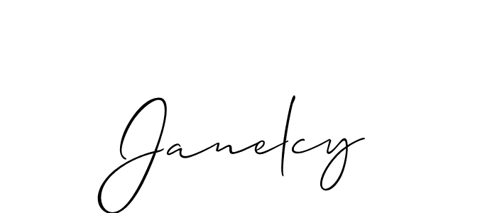 Make a beautiful signature design for name Janelcy. With this signature (Allison_Script) style, you can create a handwritten signature for free. Janelcy signature style 2 images and pictures png