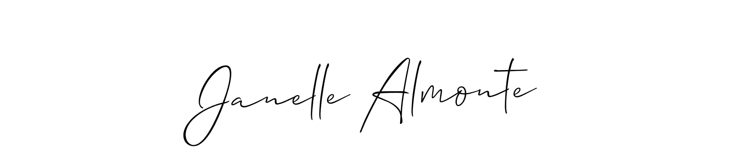 You should practise on your own different ways (Allison_Script) to write your name (Janelle Almonte) in signature. don't let someone else do it for you. Janelle Almonte signature style 2 images and pictures png