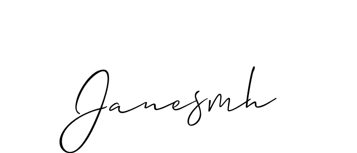 The best way (Allison_Script) to make a short signature is to pick only two or three words in your name. The name Janesmh include a total of six letters. For converting this name. Janesmh signature style 2 images and pictures png