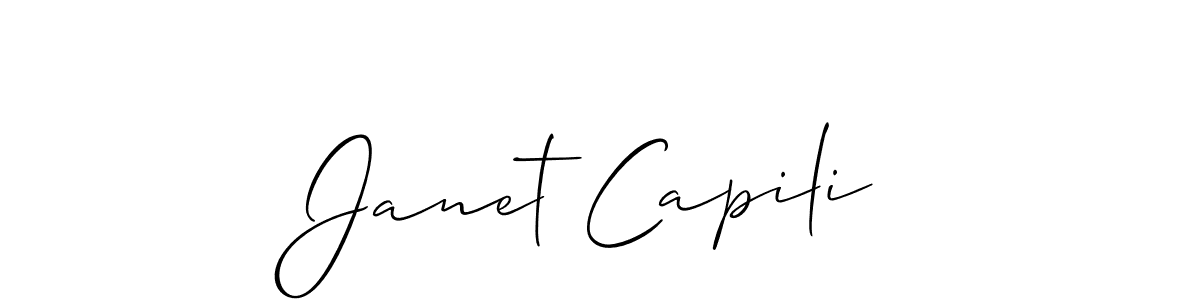 Also we have Janet Capili name is the best signature style. Create professional handwritten signature collection using Allison_Script autograph style. Janet Capili signature style 2 images and pictures png