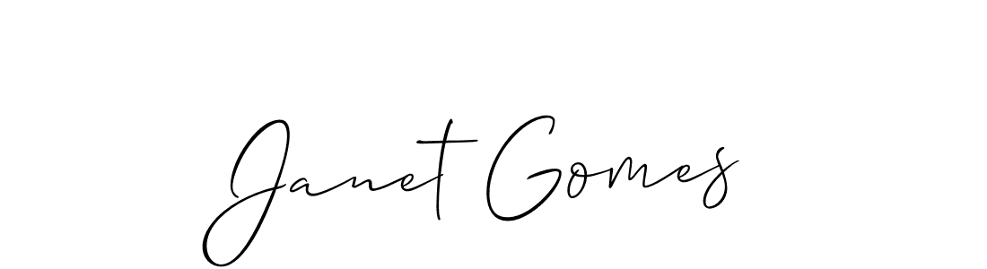 Create a beautiful signature design for name Janet Gomes. With this signature (Allison_Script) fonts, you can make a handwritten signature for free. Janet Gomes signature style 2 images and pictures png