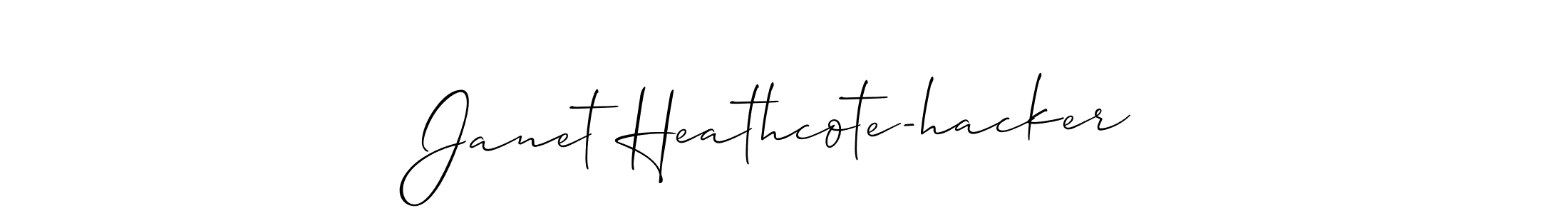 Make a beautiful signature design for name Janet Heathcote-hacker. With this signature (Allison_Script) style, you can create a handwritten signature for free. Janet Heathcote-hacker signature style 2 images and pictures png