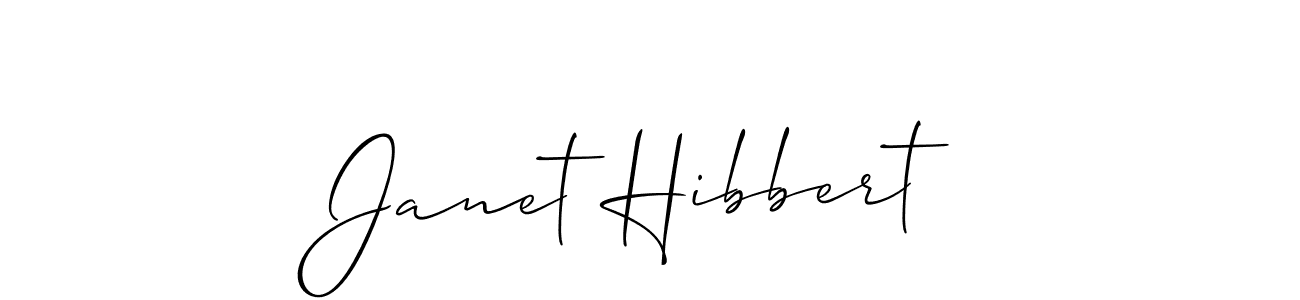 How to make Janet Hibbert name signature. Use Allison_Script style for creating short signs online. This is the latest handwritten sign. Janet Hibbert signature style 2 images and pictures png