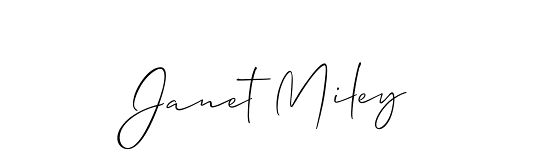 How to make Janet Miley name signature. Use Allison_Script style for creating short signs online. This is the latest handwritten sign. Janet Miley signature style 2 images and pictures png