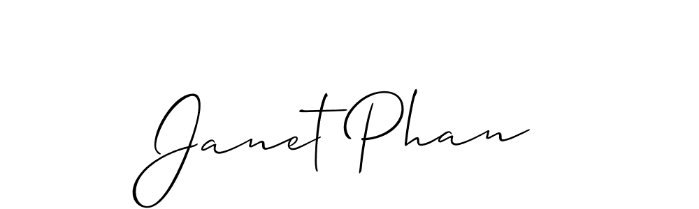 Make a short Janet Phan signature style. Manage your documents anywhere anytime using Allison_Script. Create and add eSignatures, submit forms, share and send files easily. Janet Phan signature style 2 images and pictures png