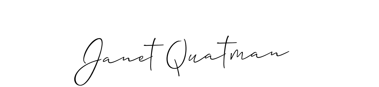 Also we have Janet Quatman name is the best signature style. Create professional handwritten signature collection using Allison_Script autograph style. Janet Quatman signature style 2 images and pictures png