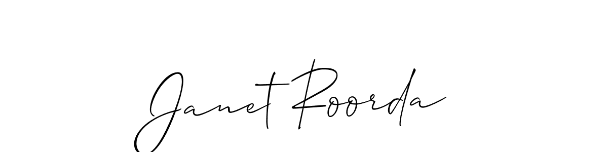 Design your own signature with our free online signature maker. With this signature software, you can create a handwritten (Allison_Script) signature for name Janet Roorda. Janet Roorda signature style 2 images and pictures png