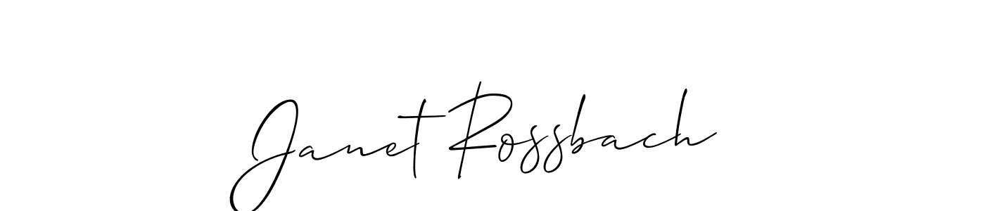 Make a short Janet Rossbach signature style. Manage your documents anywhere anytime using Allison_Script. Create and add eSignatures, submit forms, share and send files easily. Janet Rossbach signature style 2 images and pictures png
