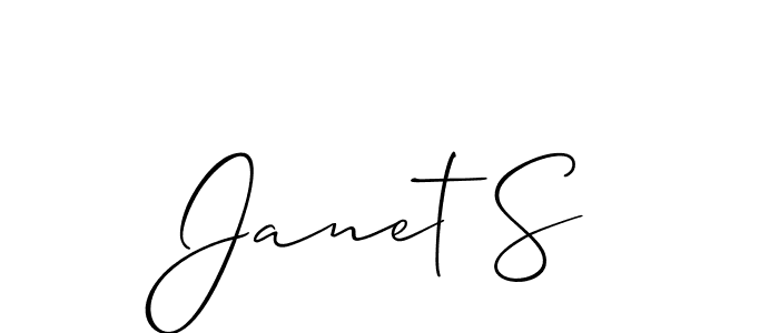 Janet S stylish signature style. Best Handwritten Sign (Allison_Script) for my name. Handwritten Signature Collection Ideas for my name Janet S. Janet S signature style 2 images and pictures png