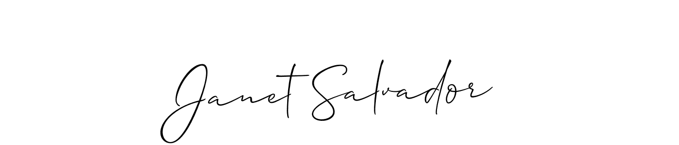 Also You can easily find your signature by using the search form. We will create Janet Salvador name handwritten signature images for you free of cost using Allison_Script sign style. Janet Salvador signature style 2 images and pictures png