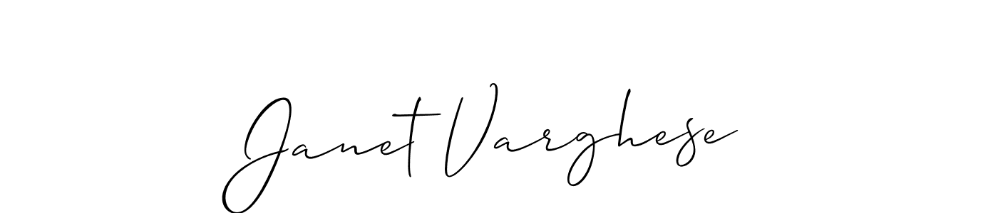 How to make Janet Varghese signature? Allison_Script is a professional autograph style. Create handwritten signature for Janet Varghese name. Janet Varghese signature style 2 images and pictures png