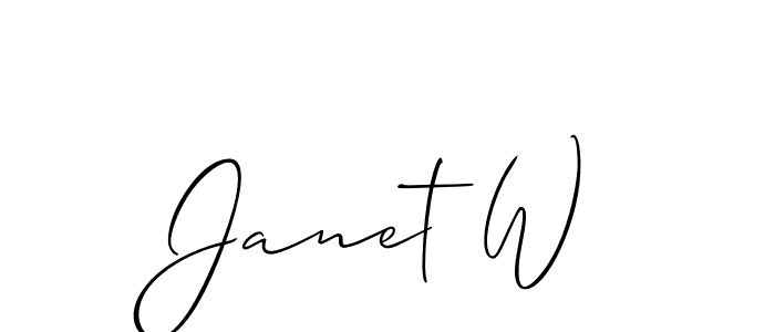 How to make Janet W signature? Allison_Script is a professional autograph style. Create handwritten signature for Janet W name. Janet W signature style 2 images and pictures png