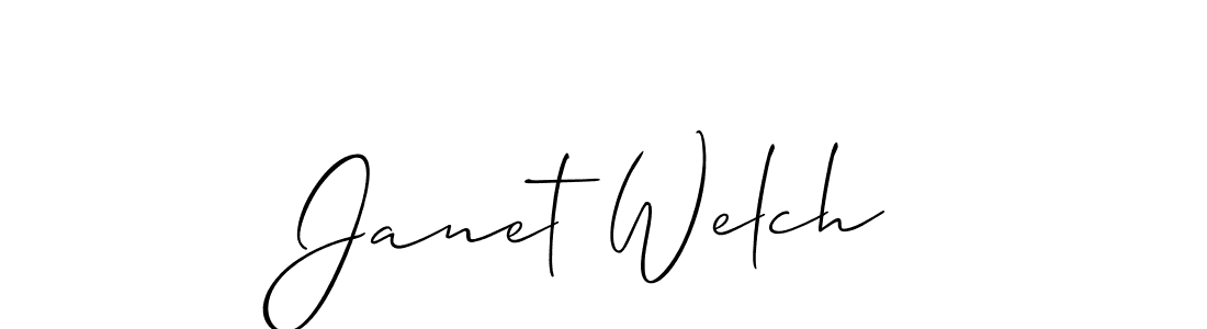 Janet Welch stylish signature style. Best Handwritten Sign (Allison_Script) for my name. Handwritten Signature Collection Ideas for my name Janet Welch. Janet Welch signature style 2 images and pictures png