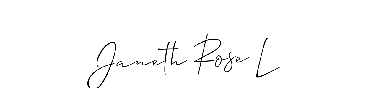 Make a short Janeth Rose L signature style. Manage your documents anywhere anytime using Allison_Script. Create and add eSignatures, submit forms, share and send files easily. Janeth Rose L signature style 2 images and pictures png