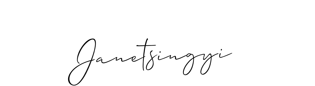 You should practise on your own different ways (Allison_Script) to write your name (Janetsingyi) in signature. don't let someone else do it for you. Janetsingyi signature style 2 images and pictures png