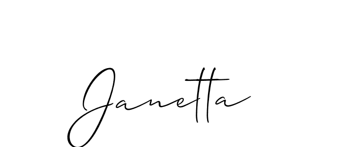 Use a signature maker to create a handwritten signature online. With this signature software, you can design (Allison_Script) your own signature for name Janetta. Janetta signature style 2 images and pictures png