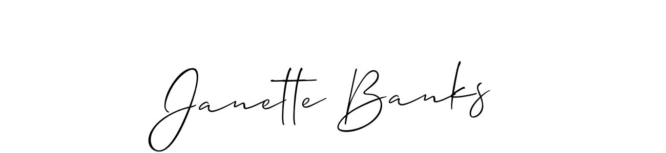 Janette Banks stylish signature style. Best Handwritten Sign (Allison_Script) for my name. Handwritten Signature Collection Ideas for my name Janette Banks. Janette Banks signature style 2 images and pictures png