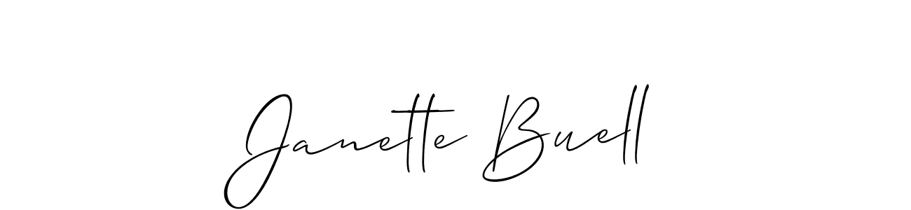 You should practise on your own different ways (Allison_Script) to write your name (Janette Buell) in signature. don't let someone else do it for you. Janette Buell signature style 2 images and pictures png