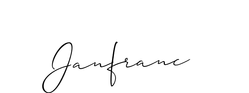 Allison_Script is a professional signature style that is perfect for those who want to add a touch of class to their signature. It is also a great choice for those who want to make their signature more unique. Get Janfranc name to fancy signature for free. Janfranc signature style 2 images and pictures png