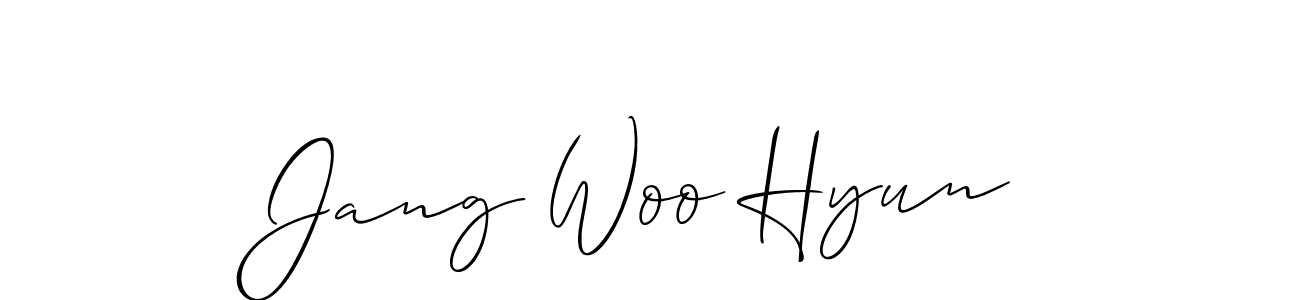 Allison_Script is a professional signature style that is perfect for those who want to add a touch of class to their signature. It is also a great choice for those who want to make their signature more unique. Get Jang Woo Hyun name to fancy signature for free. Jang Woo Hyun signature style 2 images and pictures png