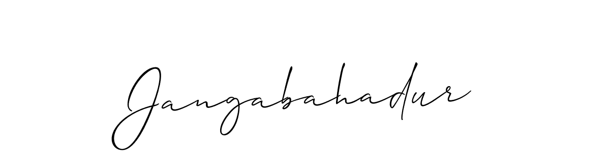 Also we have Jangabahadur name is the best signature style. Create professional handwritten signature collection using Allison_Script autograph style. Jangabahadur signature style 2 images and pictures png
