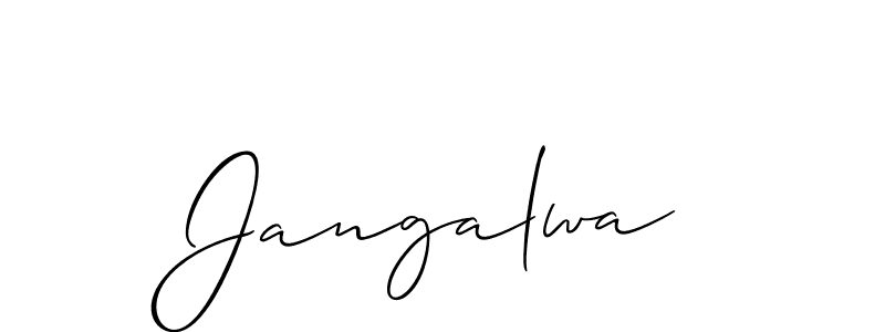 Also You can easily find your signature by using the search form. We will create Jangalwa name handwritten signature images for you free of cost using Allison_Script sign style. Jangalwa signature style 2 images and pictures png