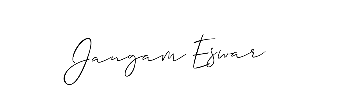 Make a beautiful signature design for name Jangam Eswar. With this signature (Allison_Script) style, you can create a handwritten signature for free. Jangam Eswar signature style 2 images and pictures png